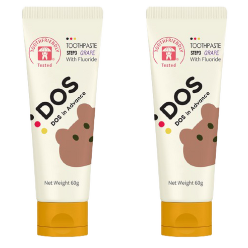 도스인어드밴스 어린이치약 STEP3 고불소 포도향, 60g, 2개