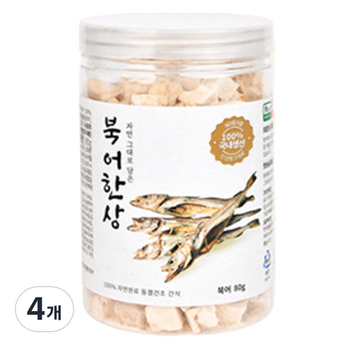 올치 강아지 고양이 동결건조 간식 한상 BF6702, 북어맛, 80g, 4개