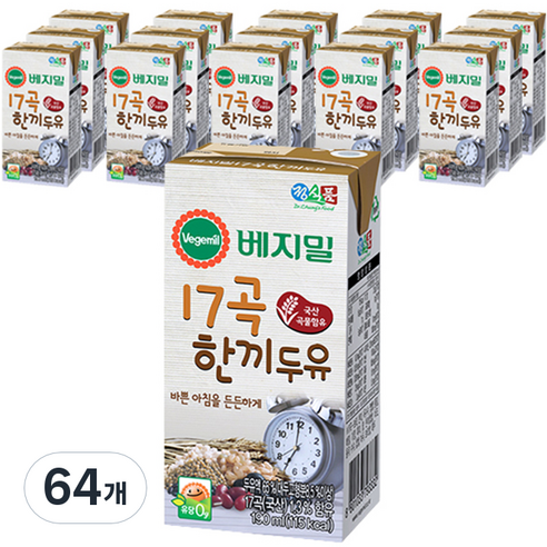 베지밀 17곡 한끼두유, 190ml, 64개