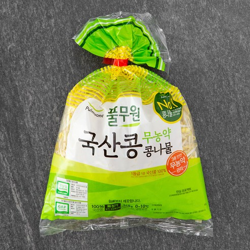 풀무원 무농약 인증 국산콩 콩나물, 340g, 1개