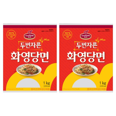 대상 쉐프원 두번자른 화영당면, 1kg, 2개