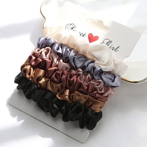 작은 사치로 완성하는 일상의 특별함, 미니 새틴 곱창밴드 6종 세트