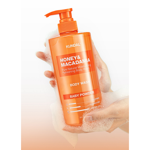 포근한 향기로 시작하는 촉촉한 하루, 쿤달 퓨어 바디워시 베이비파우더향