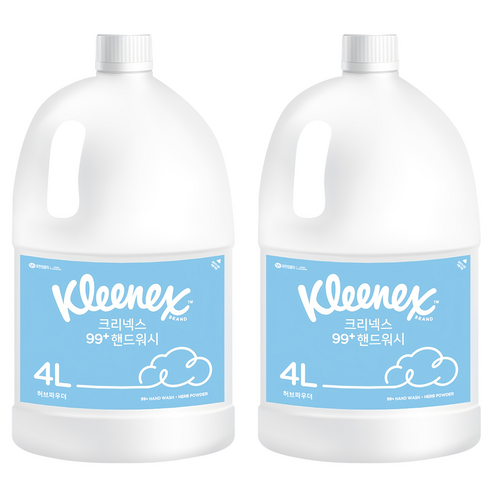 크리넥스 99 플러스 핸드워시 리필 허브파우더, 4L, 2개