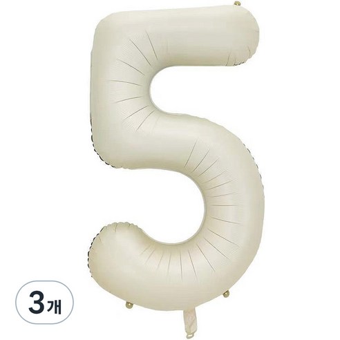 팡파티 숫자 레터링 풍선 101cm 5, 화이트, 3개