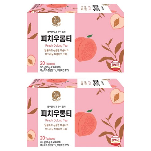 우리차 피치우롱티, 1.5g, 20개입, 2개