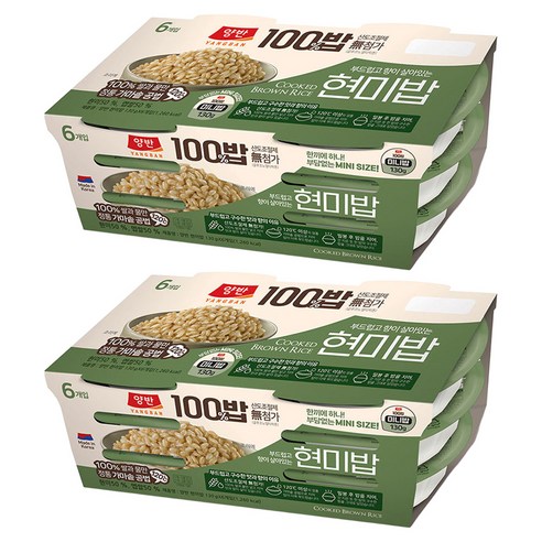 양반 100밥 현미밥, 130g, 12개
