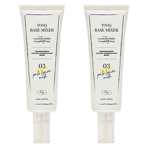투크 트렌스페어런트 컬러 코렉팅 수채화 베이스 40ml, 03페일레몬밀크, 2개