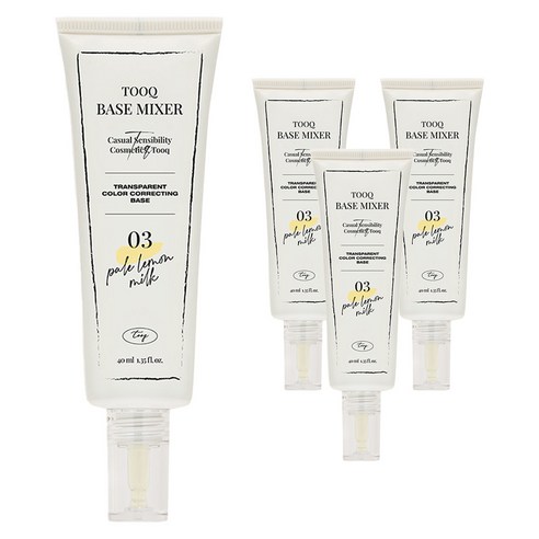 투크 트렌스페어런트 컬러 코렉팅 수채화 베이스 40ml, 4개, 03페일레몬밀크