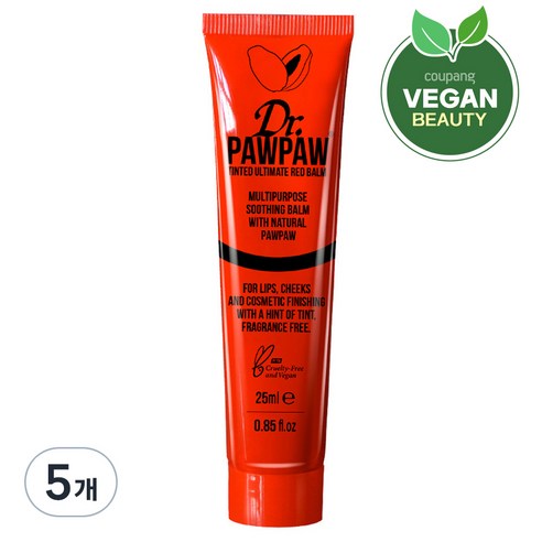닥터포포 틴티드 컬러 멀티밤 25ml, 레드, 5개
