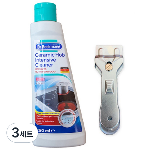 닥터베크만 인덕션 상판 청소 세제 + 스크래퍼 세트, 250ml, 3세트