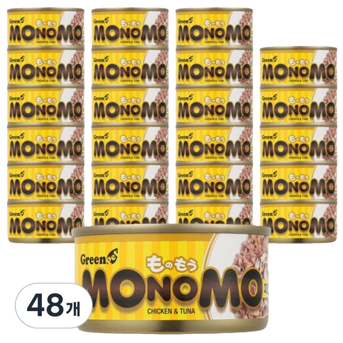 그린펫 모노모 고양이 캔, 참치 + 치킨 혼합맛, 80g, 48개