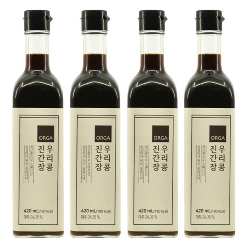 올가홀푸드 우리콩 진간장, 420ml, 4개