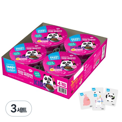 푸디버디 까망짜장면 컵 91g x 4p, 12개