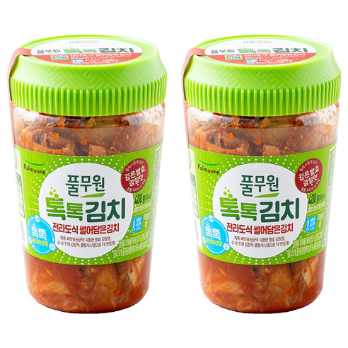 풀무원 톡톡 전라도식 썰은김치 용기형, 400g, 2개