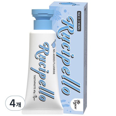 루치펠로 후이후이 유아 치약 불소Free, 60g, 4개