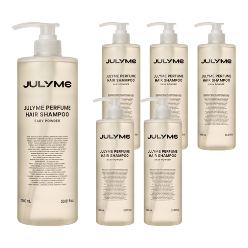 줄라이미 대용량 퍼퓸 헤어 샴푸 베이비 파우더향, 1000ml, 6개