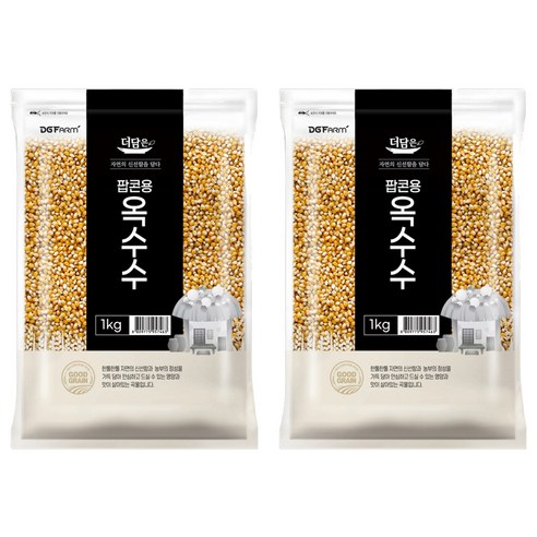 더담은 팝콘용 옥수수, 1kg, 2개