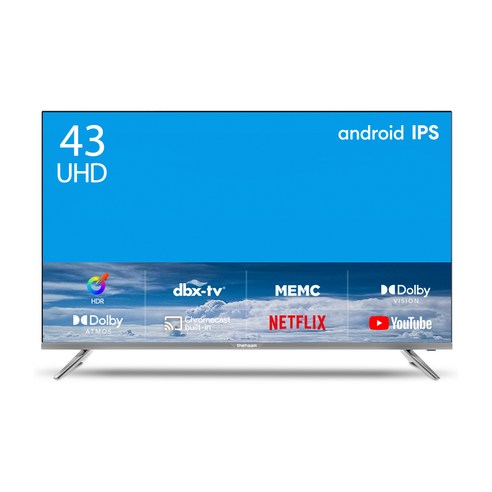 스마트tv  더함 4K UHD LED 안드로이드11 TV, 고객직접설치, 스탠드형, NA432UHD IPS SMART HDR 2022K, 109cm(43인치)