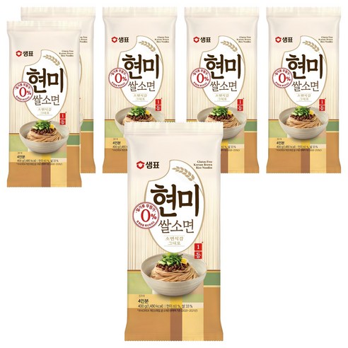 샘표국시 현미쌀소면, 400g, 6개