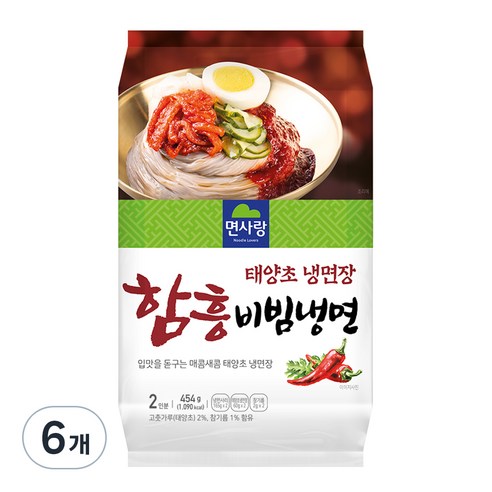 면사랑 태양초 냉면장 함흥 비빔냉면 454g, 6개