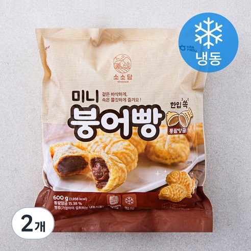 소소담 통팥앙금 미니 붕어빵 (냉동), 600g, 2개