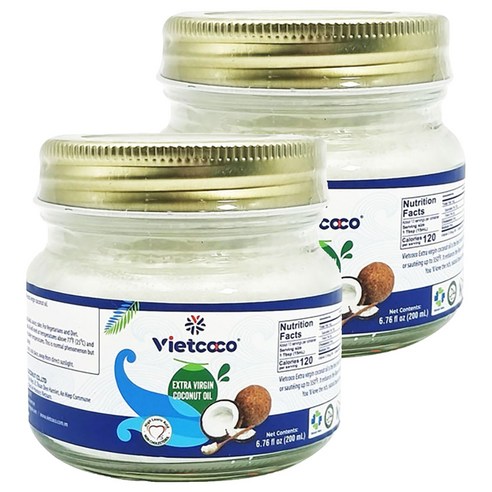 비엣코코 엑스트라 버진 코코넛오일, 2개, 200ml