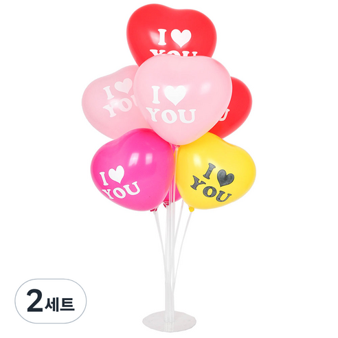 파티쇼 풍선꽂이장식세트70cm 조이하트, 아이하트유혼합, 2세트