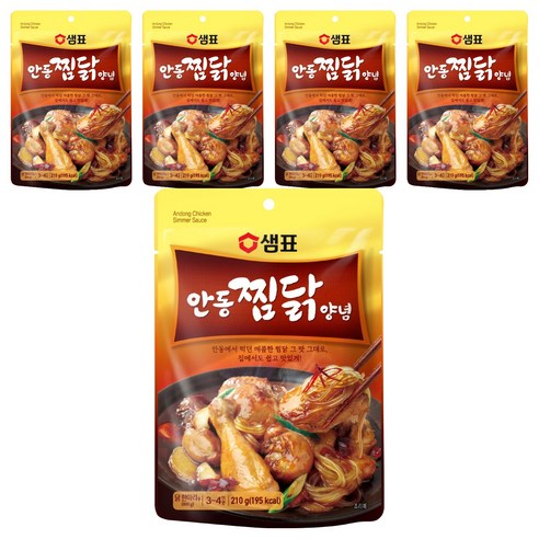 샘표 안동찜닭 양념, 210g, 5개