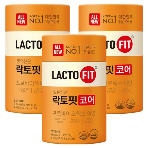 락토핏 코어 유산균 60p, 120g, 3개