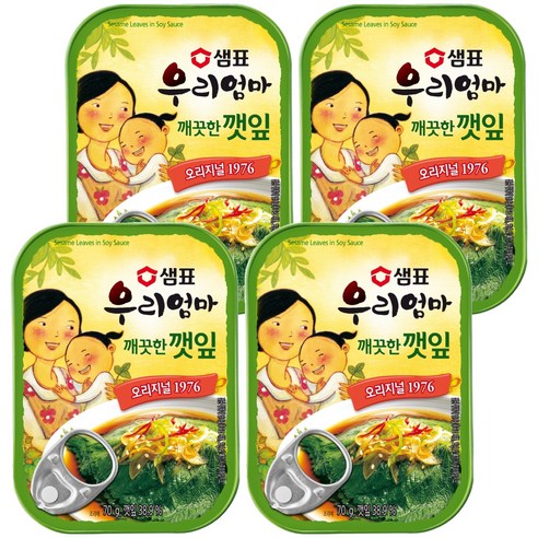 샘표 우리엄마 깨끗한 깻잎, 70g, 4개