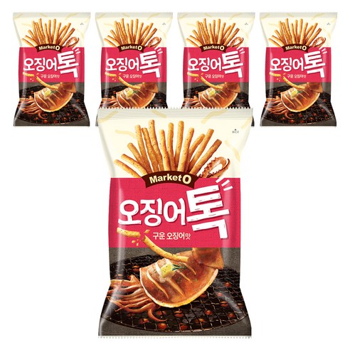 마켓오 오징어톡 구운오징어맛, 136g, 5개