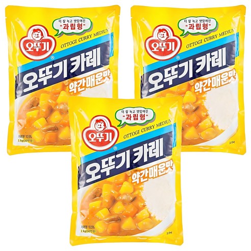 오뚜기 카레 (약간매운맛) 1kg, 3개