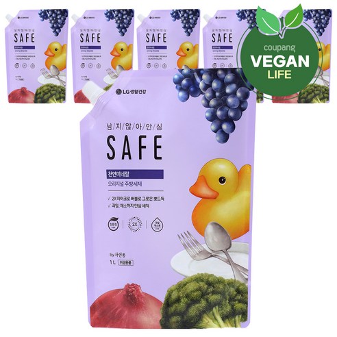 세이프 천연미네랄 주방세제 오리지널 리필, 1L, 6개