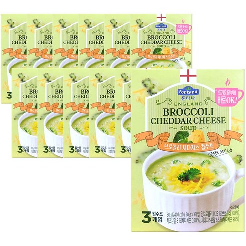 폰타나 잉글랜드 브로콜리 체다치즈 컵수프, 60g, 12개