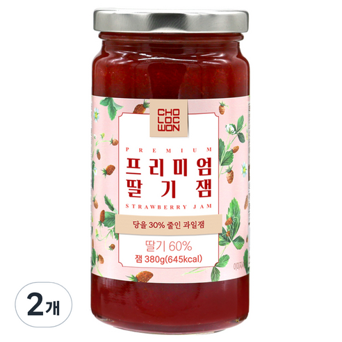 초록원 프리미엄 딸기잼, 380g, 2개