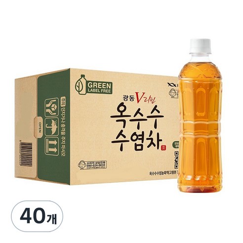 광동옥수수수염차 그린 무라벨, 500ml, 40개