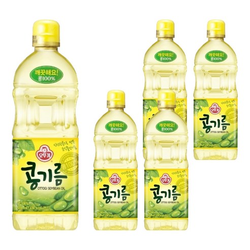 오뚜기 콩기름, 900ml, 5개