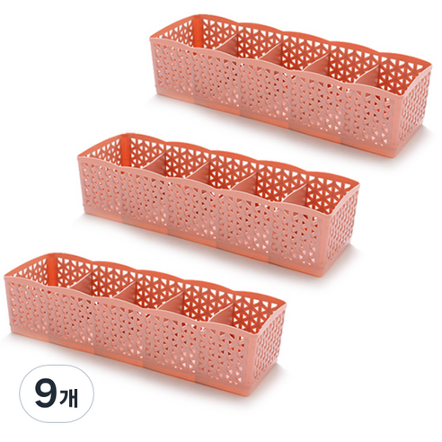 마켓감성 5칸 다용도 정리함, 핑크, 9개
