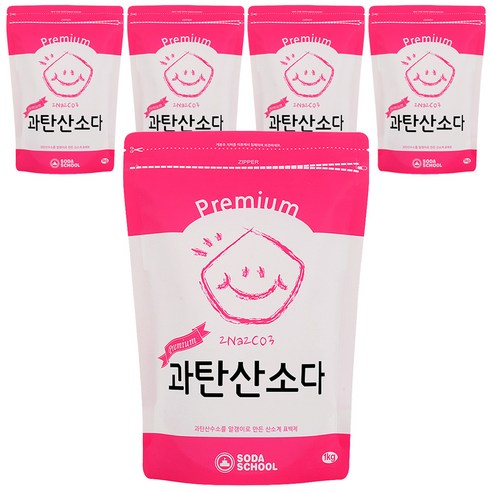 소다스쿨 프리미엄 과탄산소다, 1kg, 5개