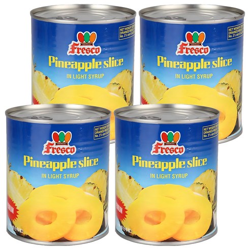 프레스코 파인애플슬라이스 통조림, 830g, 4개