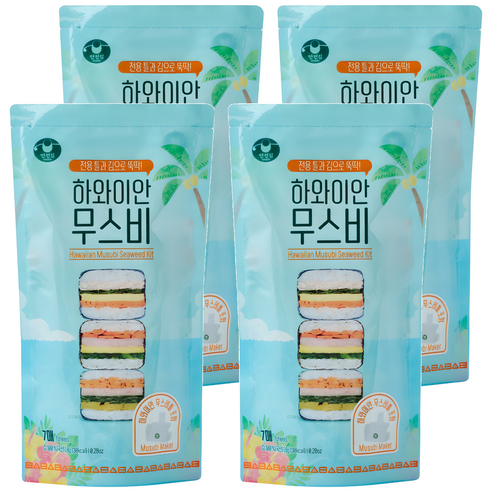 만전김 하와이안 무스비 키트, 8g, 4개