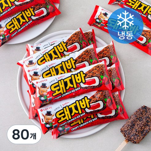 롯데웰푸드 돼지바 (냉동), 70ml, 1개입, 80개