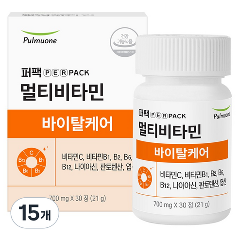 풀무원 퍼팩 멀티비타민 바이탈케어 21g, 30정, 15개