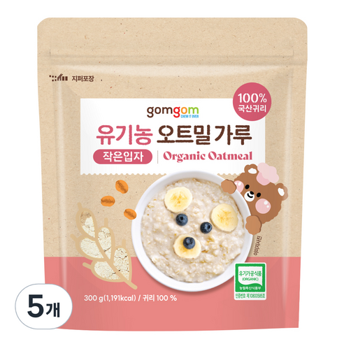 곰곰 유기농 오트밀 가루, 5개, 300g