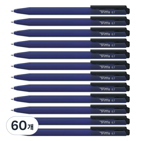 모나미 트리피스 볼펜 0.7mm, 청색, 60개