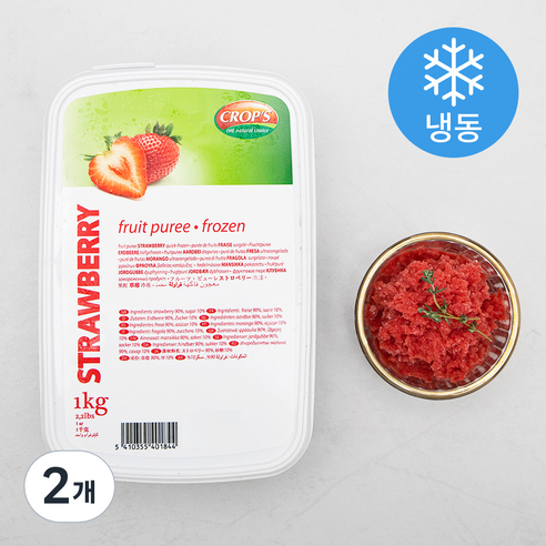 크롭스 냉동퓨레 딸기 (냉동), 1kg, 2개