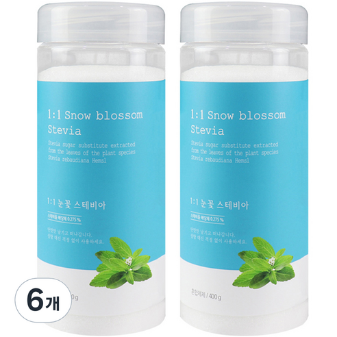 자연지애 1대1 눈꽃 스테비아 에리스리톨, 400g, 6개