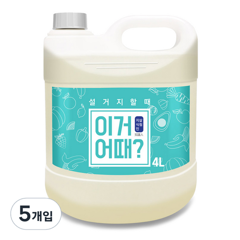 아토세이프 이거어때 주방 세제, 4L, 5개입