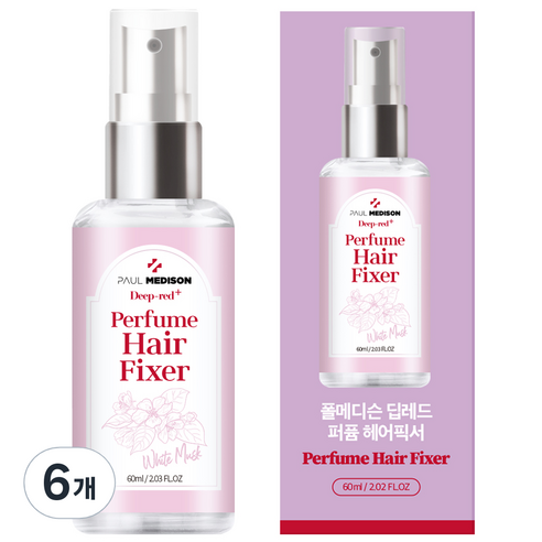 폴메디슨 딥레드 퍼퓸 볼륨 헤어픽서 화이트머스크향, 60ml, 6개